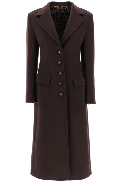 DOLCE & GABBANA SHAPED COAT IN WOOL AND CASHMERE