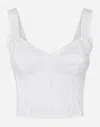 Dolce & Gabbana Shaper Corset Bustier In Lace And Jacquard In White