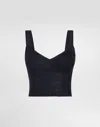 Dolce & Gabbana Shaper Corset Bustier Top In Jacquard And Lace In Black