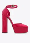 Dolce & Gabbana Polished Calfskin Platforms In Pink
