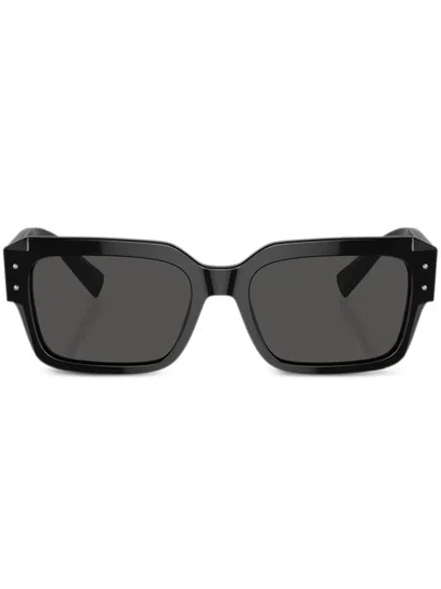 Dolce & Gabbana Sharped Rectangle-frame Sunglasses In Black