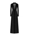 Dolce & Gabbana Black Silk Scarf-lapel Dress With Long Sleeves In Black