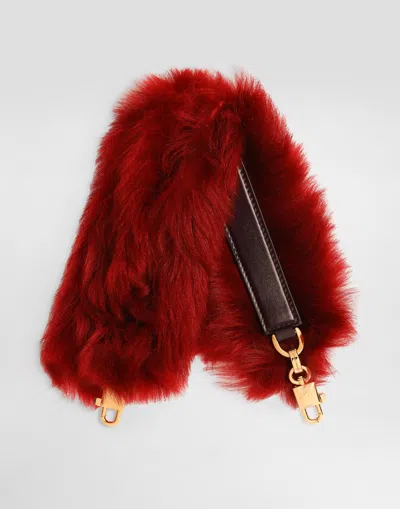 Dolce & Gabbana Shearling And Palmellato Calfskin Bag Shoulder Strap In Multi