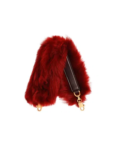 Dolce & Gabbana Shearling And Palmellato Calfskin Bag Shoulder Strap In Red