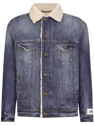 DOLCE & GABBANA SHEARLING DENIM JACKET