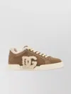 Dolce & Gabbana Suede Sneakers With Shearling Lining Shoes In Brown