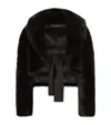 Dolce & Gabbana Belted Faux-fur Jacket In Multi