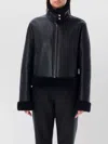 Dolce & Gabbana Shearling Trim High Collar Jacket