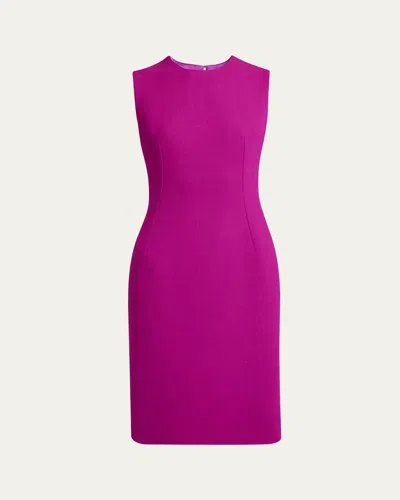 Dolce & Gabbana Sheath Crepe Wool Dress In Purple