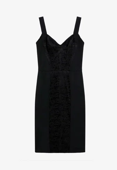Dolce & Gabbana Sheath Lace Dress In Black