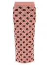Dolce & Gabbana High-waist Sheath Skirt With Dg Jacquard Logo In Pink