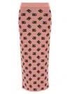 Dolce & Gabbana High-waist Sheath Skirt With Dg Jacquard Logo In Pink