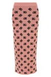 Dolce & Gabbana High-waist Sheath Skirt With Dg Jacquard Logo In Pink