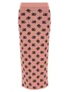 Dolce & Gabbana High-waist Sheath Skirt With Dg Jacquard Logo In Pink