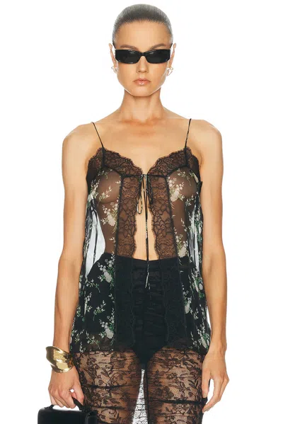 Dolce & Gabbana Sheer Camisole Top In Black
