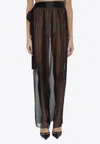 Dolce & Gabbana Belted Midi Chiffon Skirt In Black