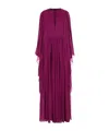Dolce & Gabbana Long Silk Chiffon Caftan With Drawstring In Wine Red