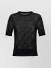 Dolce & Gabbana Logo Lace-stitched Jacquard Sweater In Black