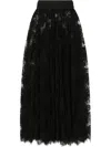 Dolce & Gabbana Sheer Lace Midi Skirt In Black
