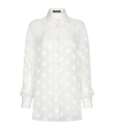 DOLCE & GABBANA SHEER LOGO SHIRT