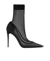 Dolce & Gabbana Kim 105 Sheer Sock Ankle Boots In Black