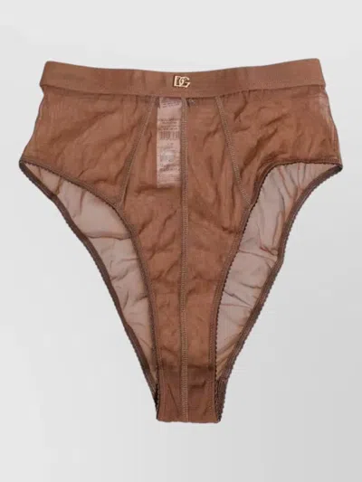 Dolce & Gabbana Sheer Mesh High Waist Brief Underwear