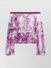 Dolce & Gabbana Sheer Off-the-shoulder Top With Elasticated Accents In Pink