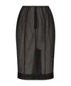 Dolce & Gabbana Marquisette Midi Pencil Skirt In Black