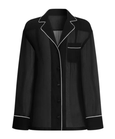 Dolce & Gabbana Dolce  Gabbana Sheer Piped Shirt In Black