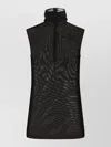 Dolce & Gabbana Sheer Sleeveless High Neck Fitted Top In Black