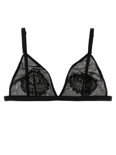 DOLCE & GABBANA DOLCE & GABBANA SHEER TULLE BRA WITH FLORAL LACE