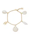 Dolce & Gabbana Dg Logo And Shell Charms Bracelet In Multi