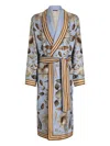 Dolce & Gabbana Shell-print Silk Twill Robe In Blue