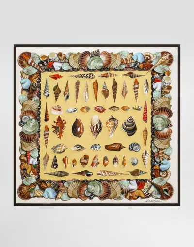 DOLCE & GABBANA SHELL-PRINT 70X70 SILK SCARF