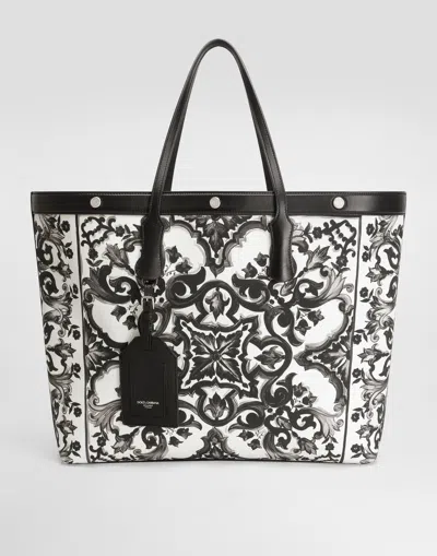 Dolce & Gabbana Shell-print Calfskin Shopping Bag