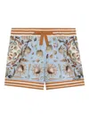 Dolce & Gabbana Shell-print Drawstring Shorts In Blue