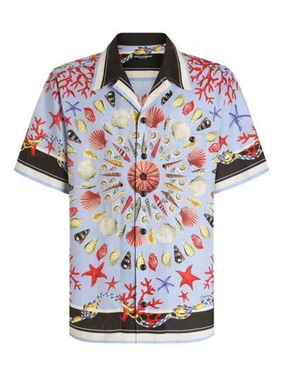 DOLCE & GABBANA SHELL-PRINT HAWAII SHIRT