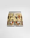 Dolce & Gabbana Shell-print Marocain Crêpe Bermuda Shorts In White