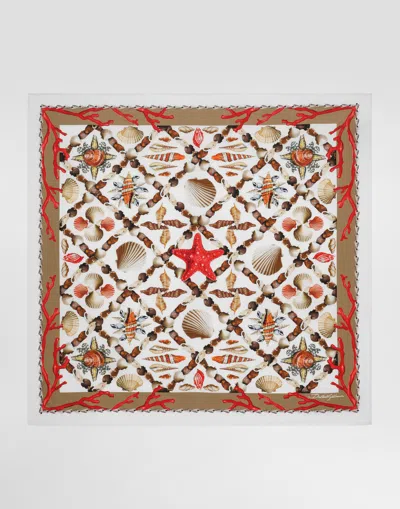 Dolce & Gabbana Shell-print Silk Scarf