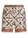 Dolce & Gabbana Shell-print Swim Shorts In Brown