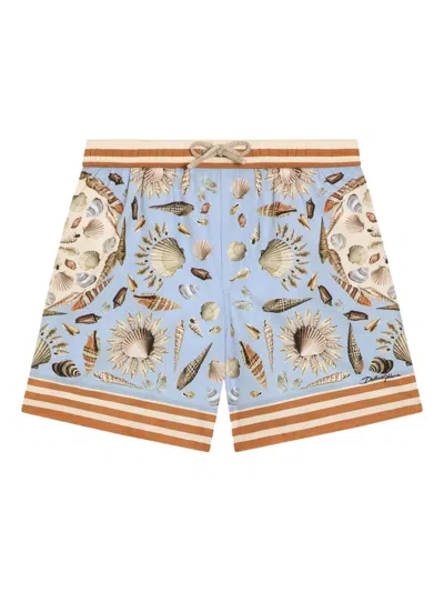 DOLCE & GABBANA SHELL-PRINT SWIM SHORTS