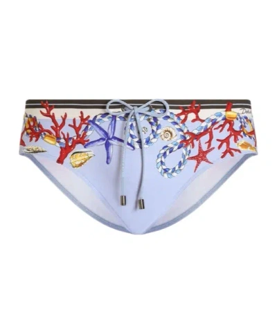DOLCE & GABBANA SHELL-PRINT SWIMMING TRUNKS