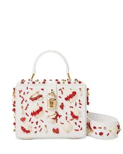 Dolce & Gabbana Shells Top Handle Bag In White Multi/gold