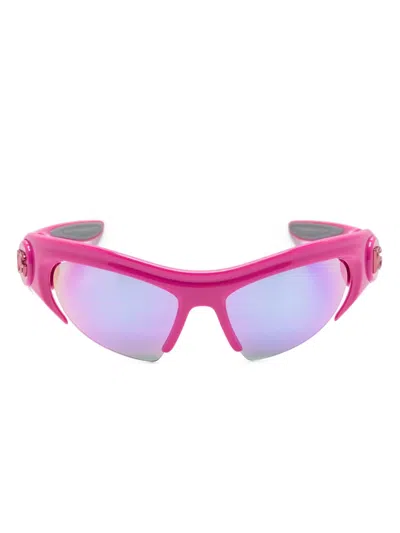 Dolce & Gabbana Shield-frame Gradient Sunglasses In Pink