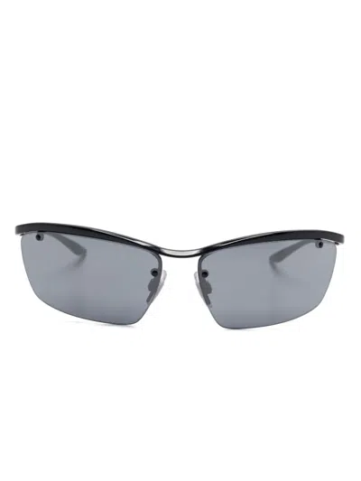 Dolce & Gabbana Shield-frame Sunglasses In Black