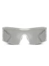 Dolce & Gabbana Shield-frame Sunglasses In Silver