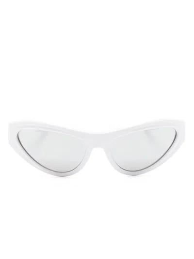 Dolce & Gabbana Shield-frame Tinted Sunglasses In White