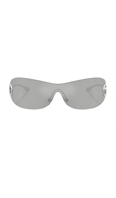Dolce & Gabbana Shield Sunglasses In Metallic Silver