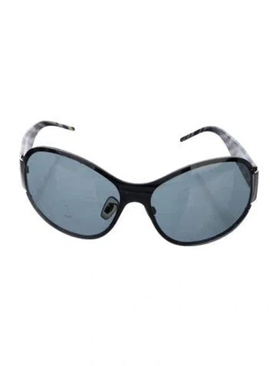 Pre-owned Dolce & Gabbana Shield Tinted Sunglasses In Black