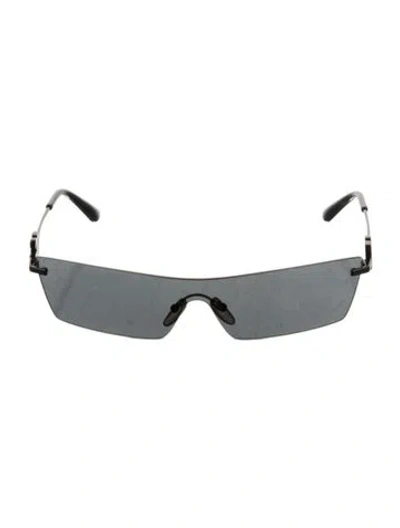 Pre-owned Dolce & Gabbana Shield Tinted Sunglasses In Black